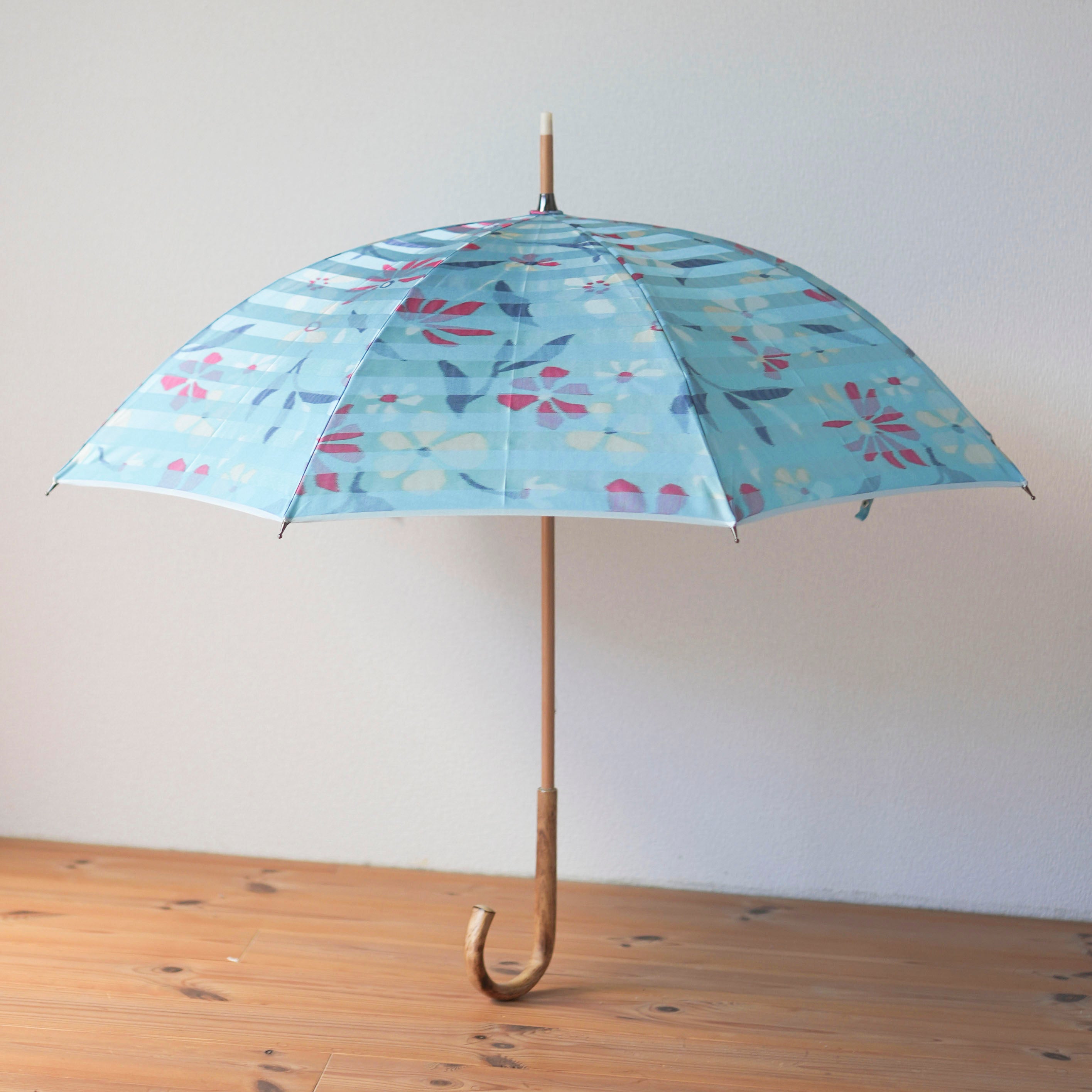 ボーダー フラワー 長傘 50cm 8本骨