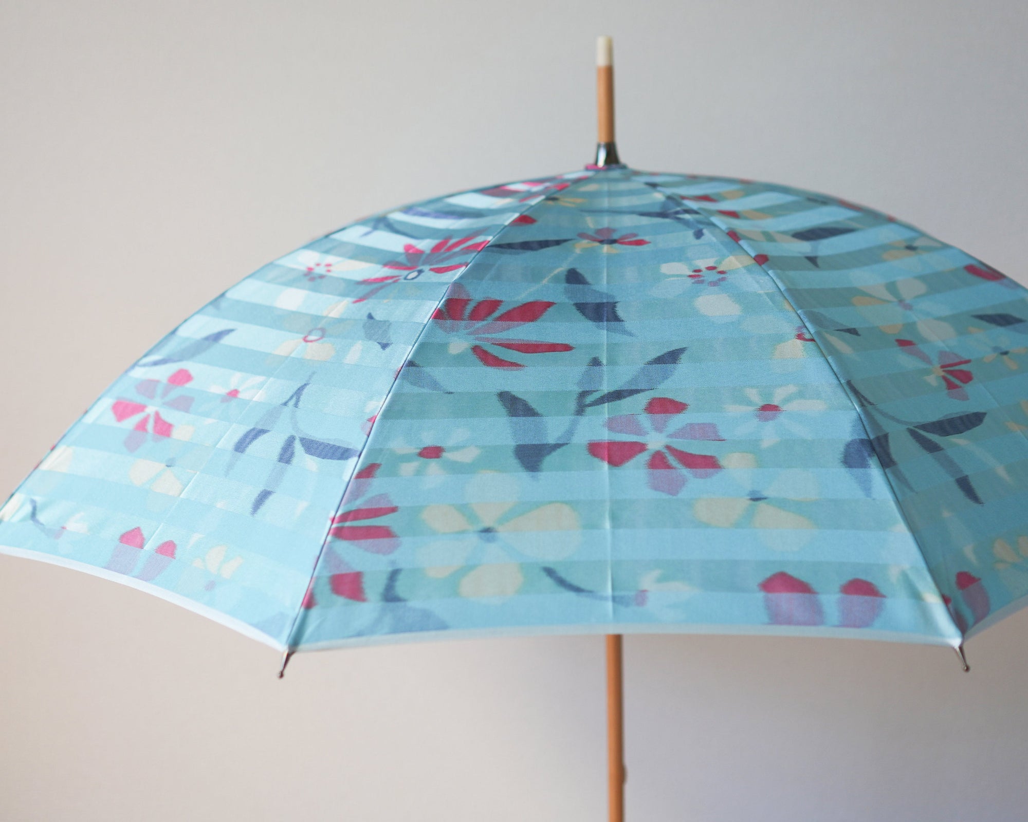 ボーダー フラワー 長傘 50cm 8本骨