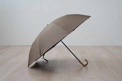 折りたたみ傘 メンズ 日傘・晴雨兼用傘 遮光・遮熱 2段折り 2way 小宮商店 Cotton Lawn Shade オリーブブラウン