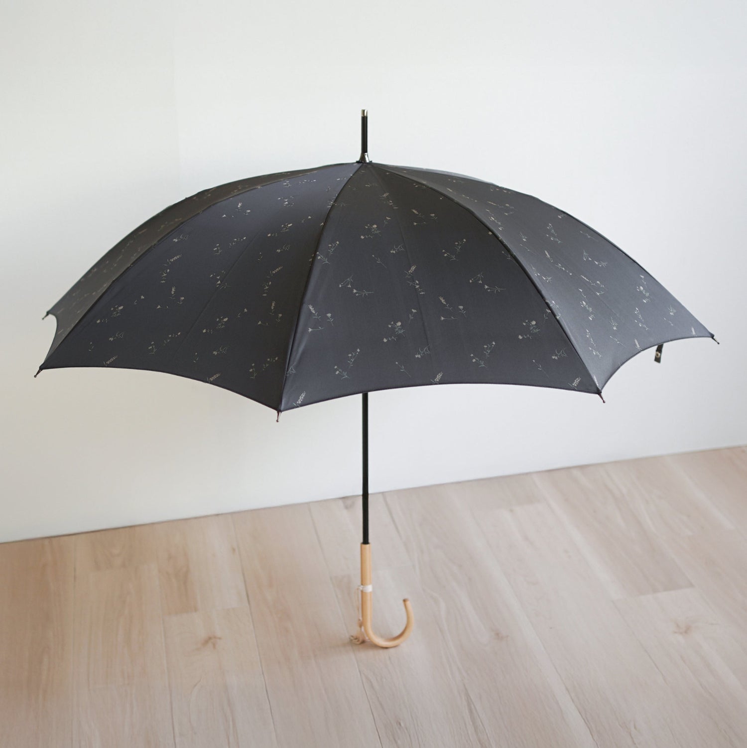 長傘 レディース 雨傘 UV 甲州織 カーボン骨 小宮商店 Bloom チャコール