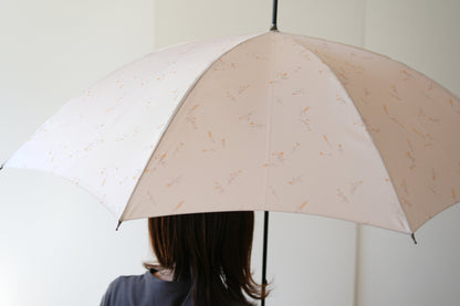 長傘 レディース 雨傘 UV 草花そのものを押し花のように生地に閉じ込め、光沢感を押さえたジャカードの織組織で上質感を表現した雨晴兼用傘です。