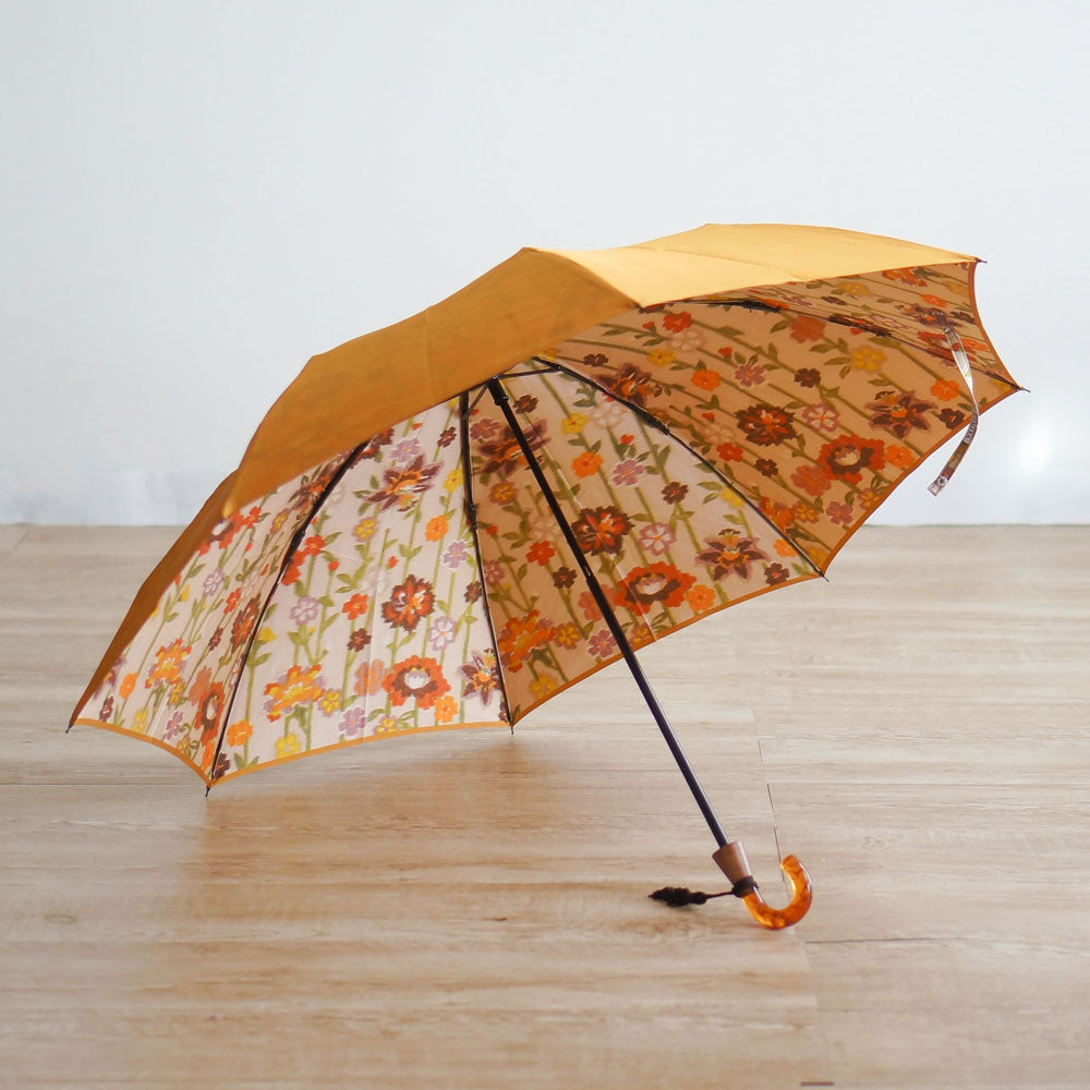 折りたたみ傘 レディース 雨傘 UV 小宮商店 和花 山吹色